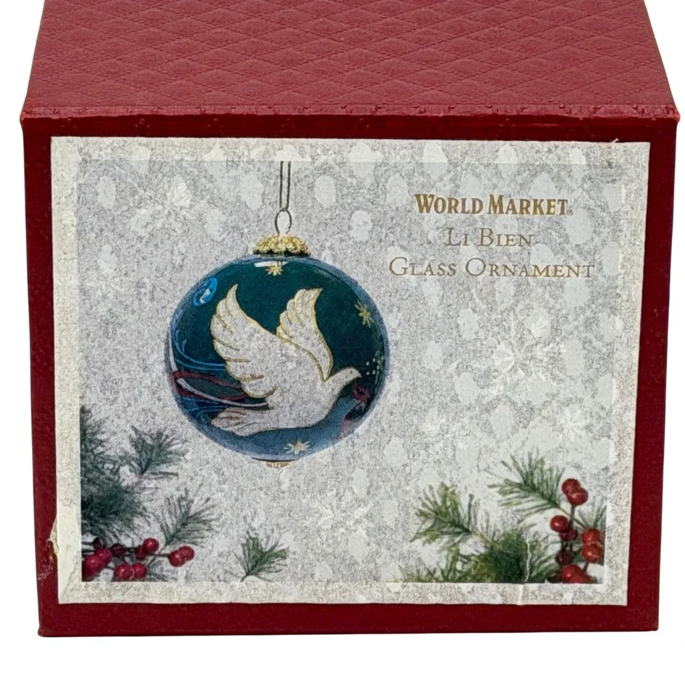 Pier Place World Market Li Bien 2021‎ Peace Dove Ball Christmas Ornament 2in New